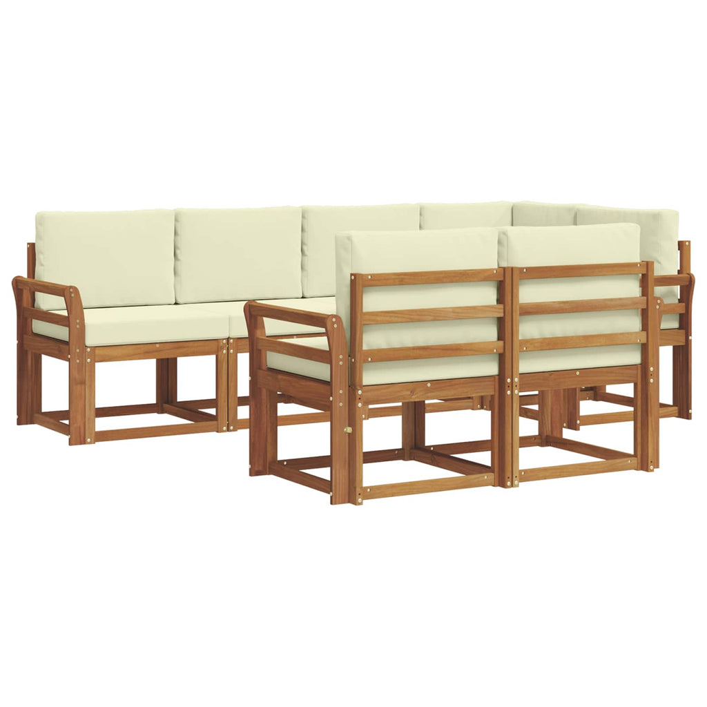 Outdoor-Sofagarnitur mit Kissen 7 pcs Natur und Creme