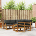 Outdoor-Sofagarnitur mit Kissen 7 pcs Natur und Anthrazit