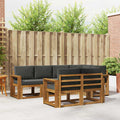 Outdoor-Sofagarnitur mit Kissen 7 pcs Natur und Anthrazit