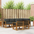 Outdoor-Sofagarnitur mit Kissen 7 pcs Natur und Anthrazit