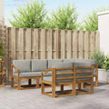Outdoor-Sofagarnitur mit Kissen 7 pcs Natürlich und Hellgrau