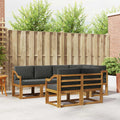 Outdoor-Sofagarnitur mit Kissen 7 pcs Natur und Anthrazit