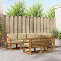 Outdoor-Sofagarnitur mit Kissen 7 pcs Natur und Beige