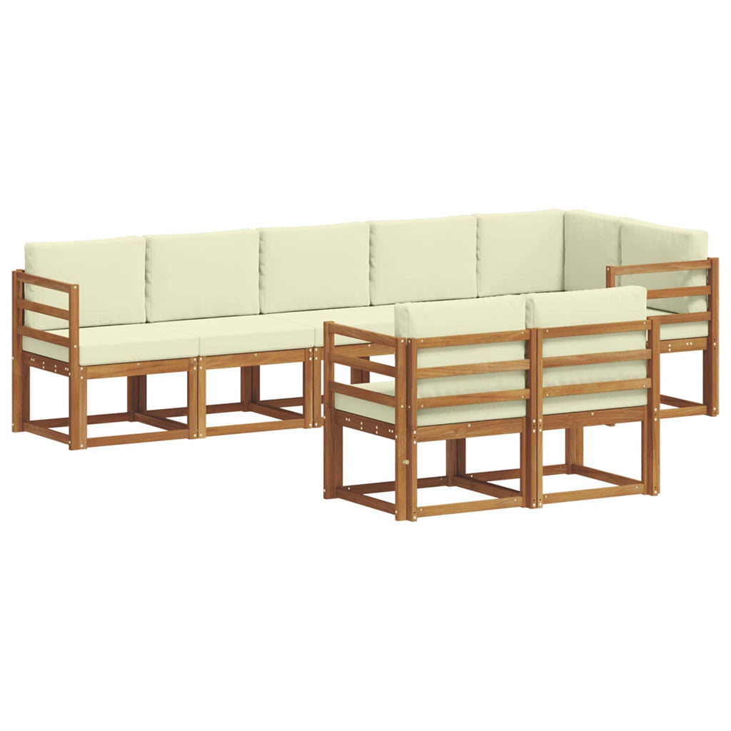 Outdoor-Sofagarnitur mit Kissen 8 pcs Natur und Creme