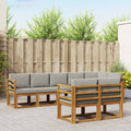 Outdoor-Sofagarnitur mit Kissen 8 pcs Natürlich und Hellgrau