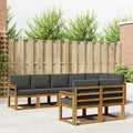 Outdoor-Sofagarnitur mit Kissen 8 pcs Natur und Anthrazit