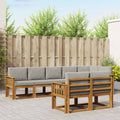 Outdoor-Sofagarnitur mit Kissen 8 pcs Natürlich und Hellgrau