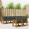 Outdoor-Sofagarnitur mit Kissen 8 pcs Natur und Anthrazit