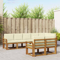 Outdoor-Sofagarnitur mit Kissen 8 pcs Natur und Creme