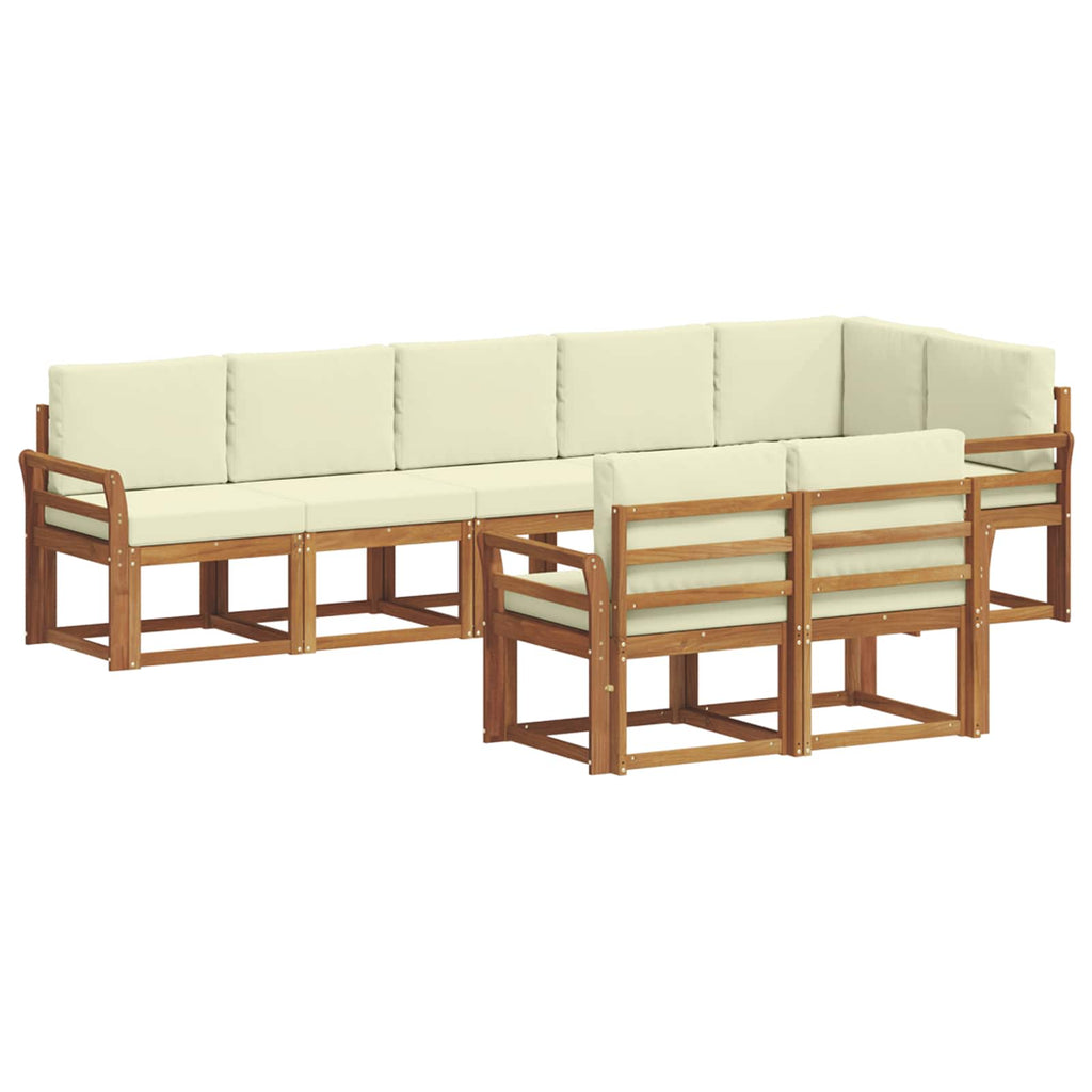 Outdoor-Sofagarnitur mit Kissen 8 pcs Natur und Creme