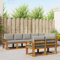 Outdoor-Sofagarnitur mit Kissen 8 pcs Natürlich und Hellgrau