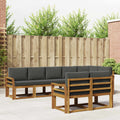 Outdoor-Sofagarnitur mit Kissen 8 pcs Natur und Anthrazit