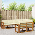 Outdoor-Sofagarnitur mit Kissen 8 pcs Natur und Creme