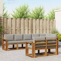 Outdoor-Sofagarnitur mit Kissen 8 pcs Natürlich und Hellgrau