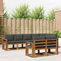 Outdoor-Sofagarnitur mit Kissen 8 pcs Natur und Anthrazit