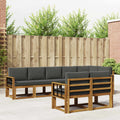 Outdoor-Sofagarnitur mit Kissen 8 pcs Natur und Anthrazit