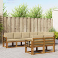 Outdoor-Sofagarnitur mit Kissen 8 pcs Natur und Beige