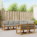 Outdoor-Sofagarnitur mit Kissen 8 pcs Natürlich und Hellgrau