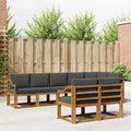 Outdoor-Sofagarnitur mit Kissen 8 pcs Natur und Anthrazit