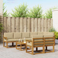 Outdoor-Sofagarnitur mit Kissen 9 pcs Natur und Beige