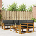 Outdoor-Sofagarnitur mit Kissen 9 pcs Natur und Anthrazit