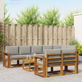 Outdoor-Sofagarnitur mit Kissen 9 pcs Natürlich und Hellgrau