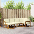 Outdoor-Sofagarnitur mit Kissen 6 pcs Natur und Creme