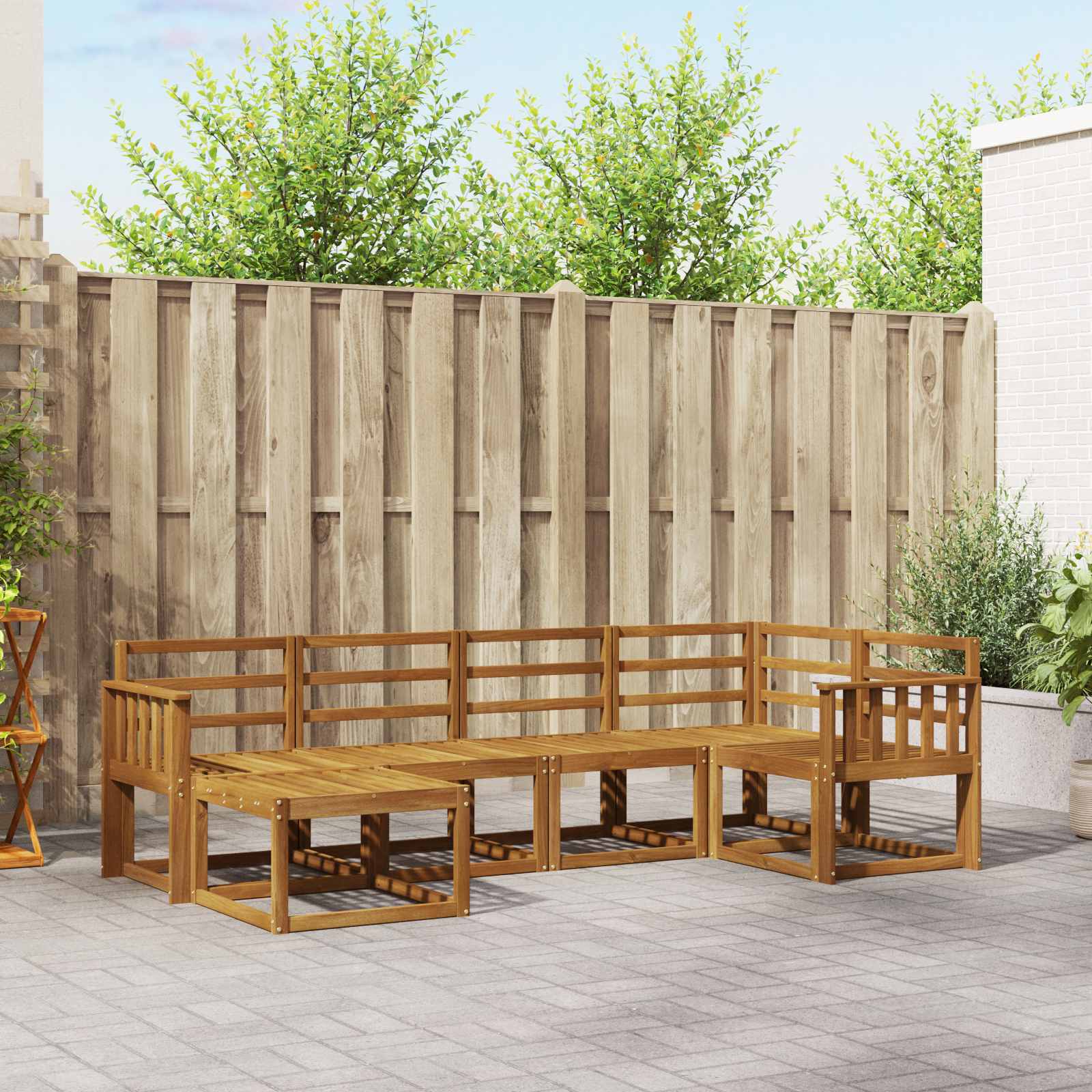 Outdoor-Sofagarnitur 6 pcs Natur