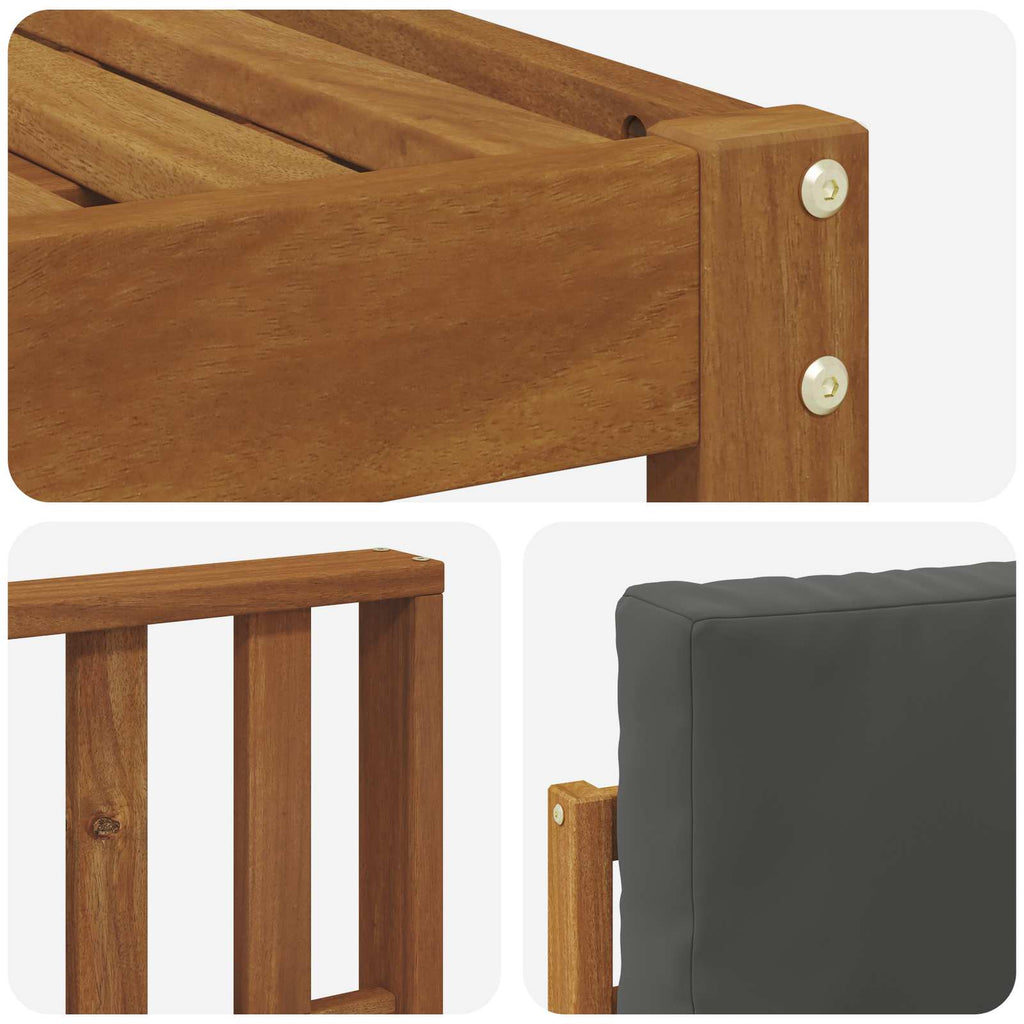Outdoor-Sofagarnitur mit Kissen 6 pcs Natur und Anthrazit