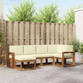 Outdoor-Sofagarnitur mit Kissen 6 pcs Natur und Creme
