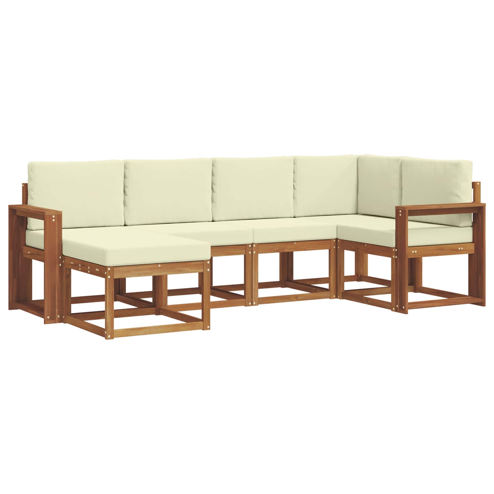 Outdoor-Sofagarnitur mit Kissen 6 pcs Natur und Creme