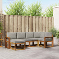 Outdoor-Sofagarnitur mit Kissen 6 pcs Natürlich und Hellgrau