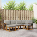 Outdoor-Sofagarnitur mit Kissen 6 pcs Natürlich und Hellgrau