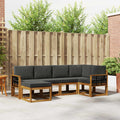 Outdoor-Sofagarnitur mit Kissen 6 pcs Natur und Anthrazit