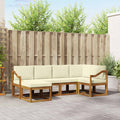 Outdoor-Sofagarnitur mit Kissen 6 pcs Natur und Creme