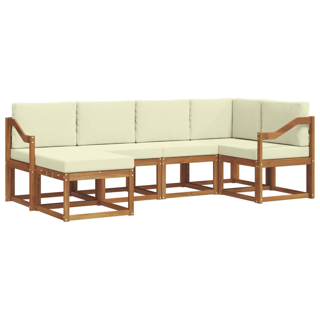 Outdoor-Sofagarnitur mit Kissen 6 pcs Natur und Creme