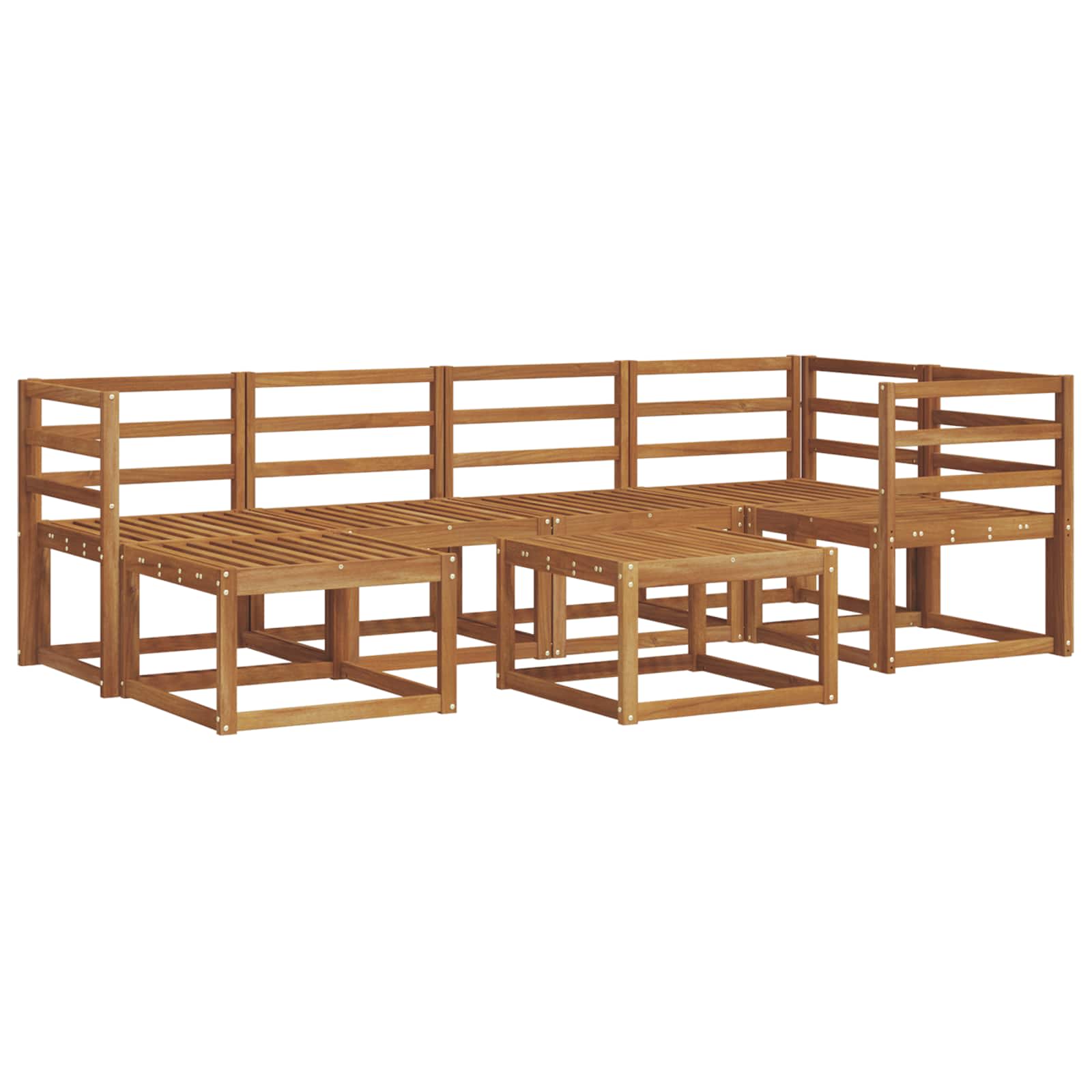 Outdoor-Sofagarnitur 7 pcs Natur Massivholz Akazie