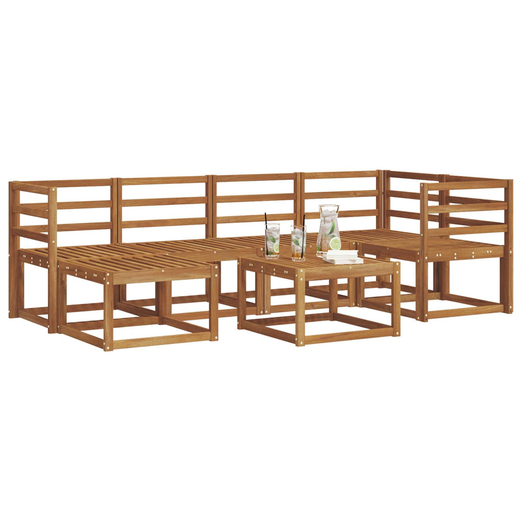 Outdoor-Sofagarnitur 7 pcs Natur Massivholz Akazie