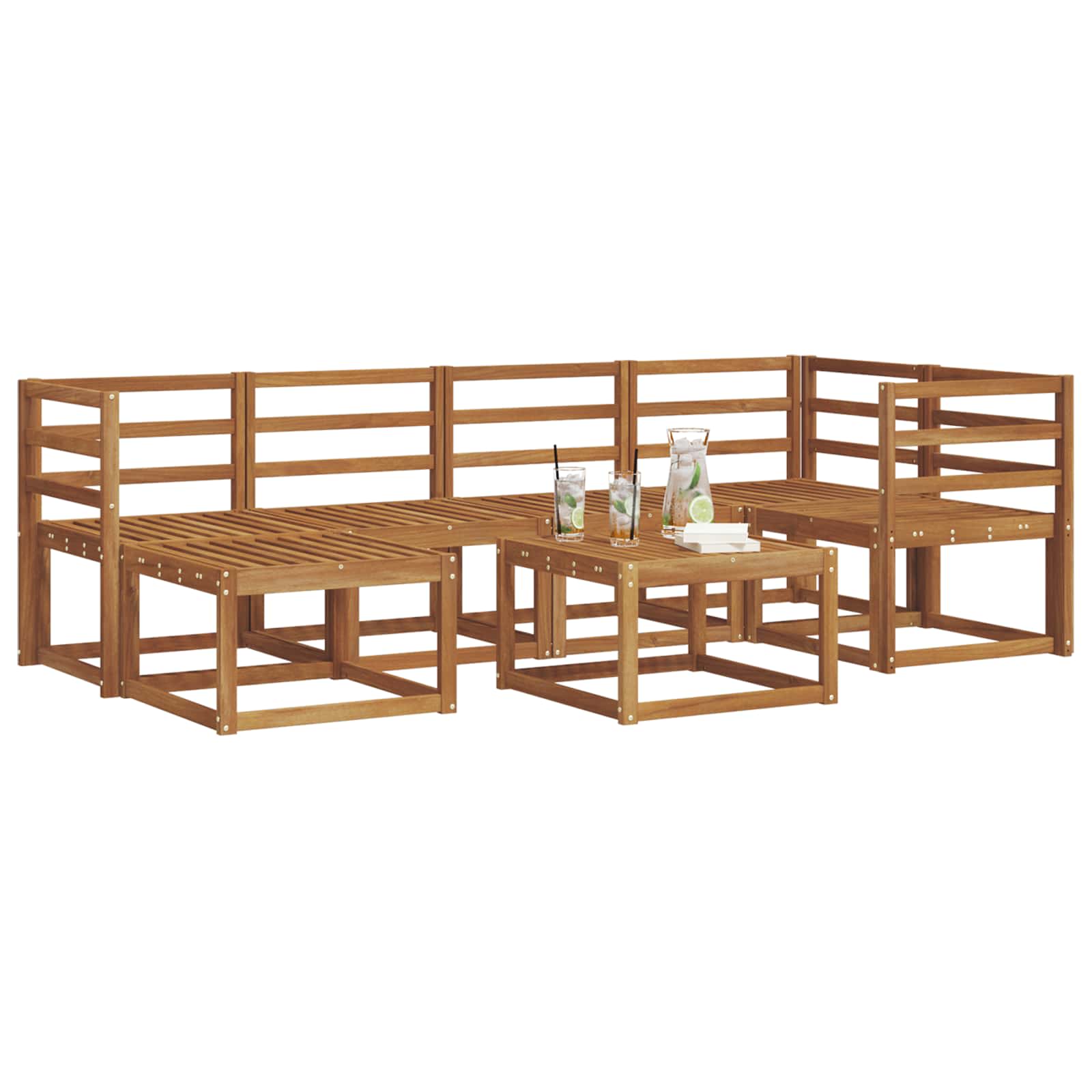 Outdoor-Sofagarnitur 7 pcs Natur Massivholz Akazie
