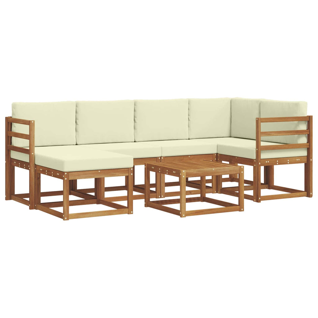 Outdoor-Sofagarnitur mit Kissen 7 pcs Natur und Creme