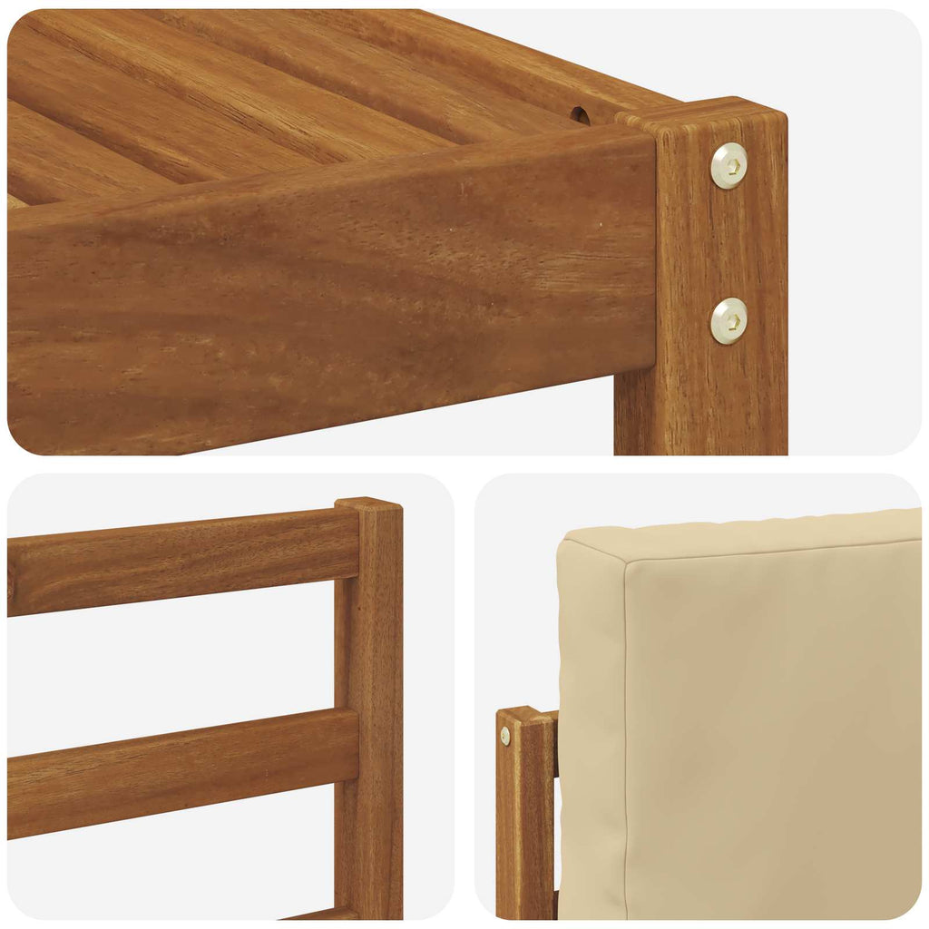 Outdoor-Sofagarnitur mit Kissen 7 pcs Natur und Beige