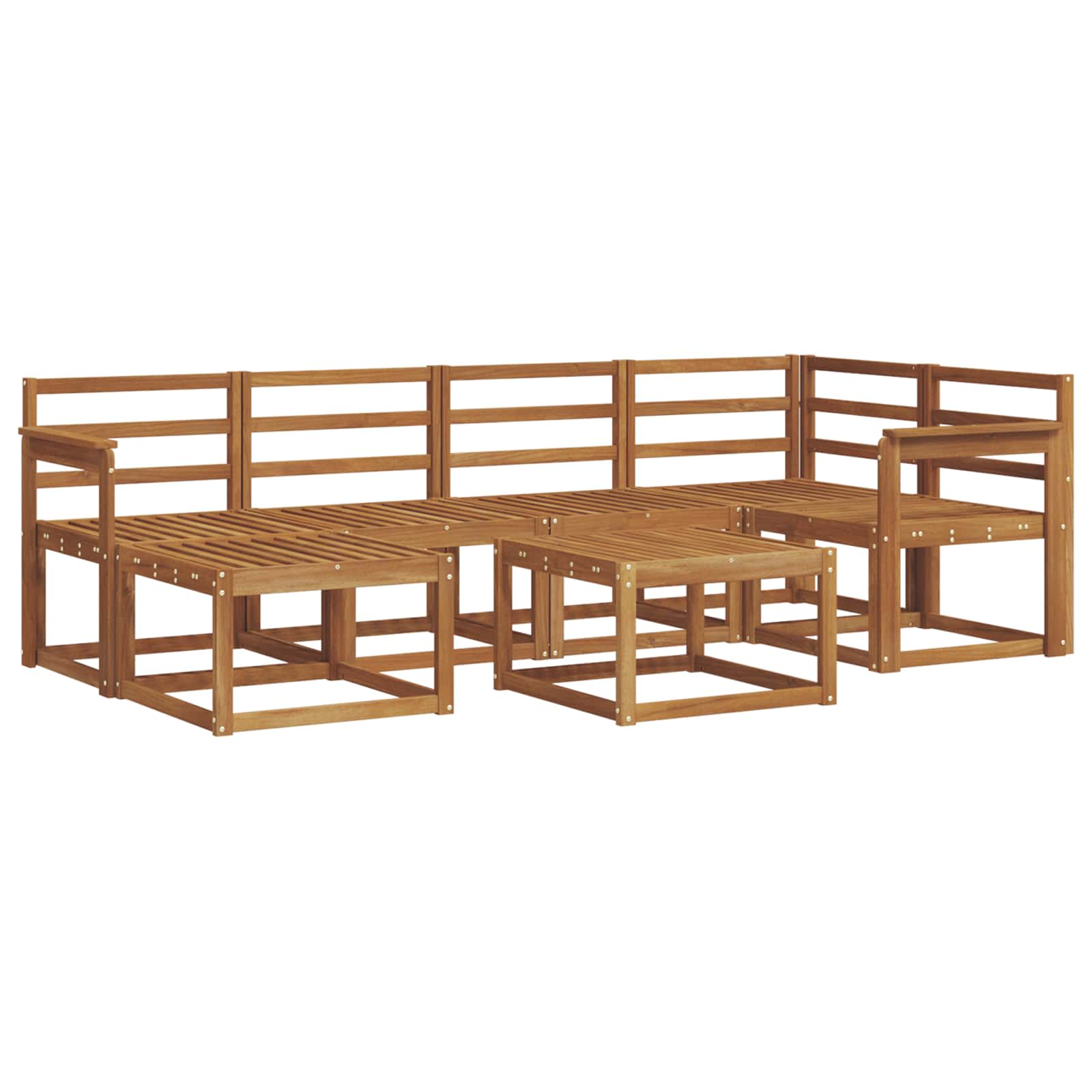 Outdoor-Sofagarnitur 7 pcs Natur Massivholz Akazie