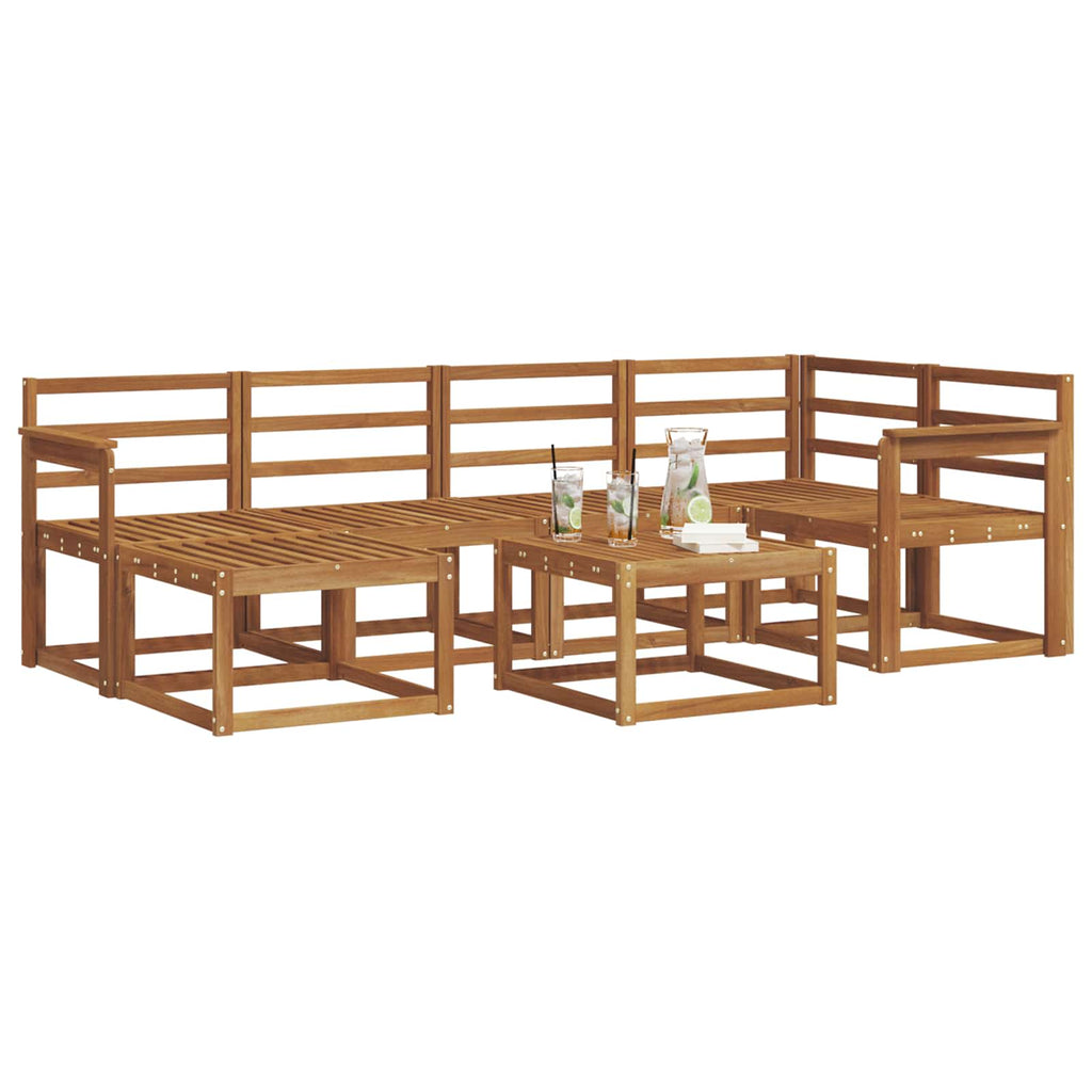 Outdoor-Sofagarnitur 7 pcs Natur Massivholz Akazie