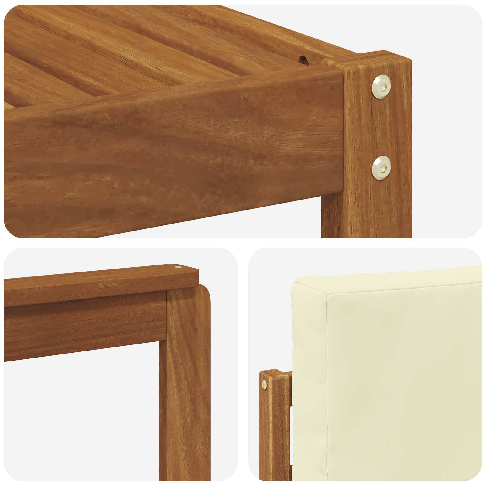 Outdoor-Sofagarnitur mit Kissen 7 pcs Natur und Creme