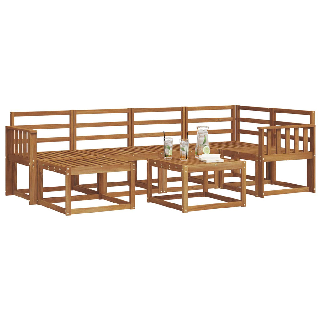 Outdoor-Sofagarnitur 7 pcs Natur Massivholz Akazie