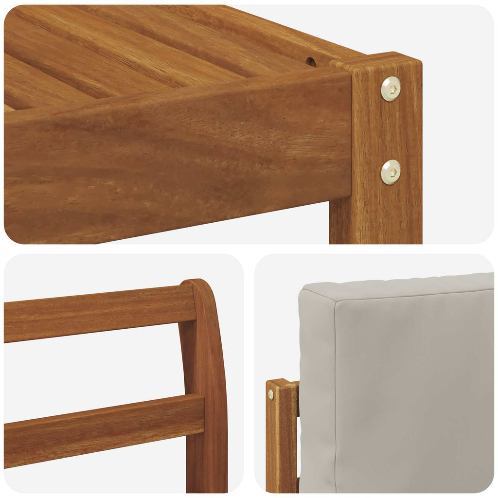 Outdoor-Sofagarnitur mit Kissen 7 pcs Natürlich und Hellgrau