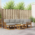 Outdoor-Sofagarnitur mit Kissen 7 pcs Natürlich und Hellgrau