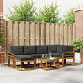 Outdoor-Sofagarnitur mit Kissen 7 pcs Natur und Anthrazit