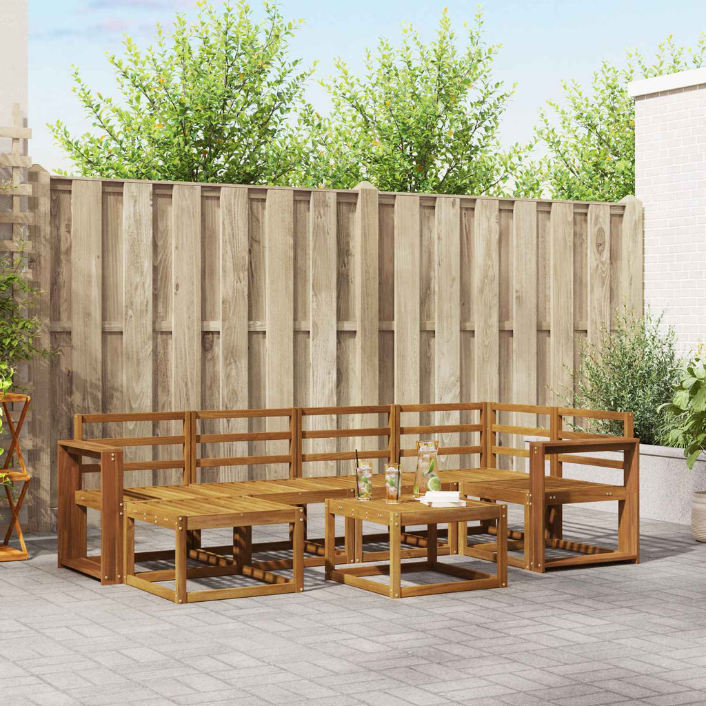 Outdoor-Sofagarnitur 7 pcs Natur Massivholz Akazie