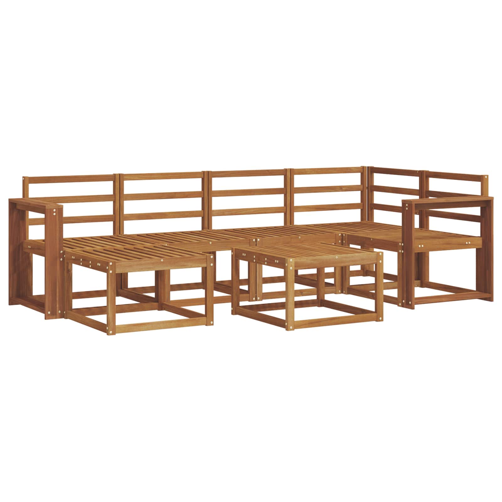 Outdoor-Sofagarnitur 7 pcs Natur Massivholz Akazie